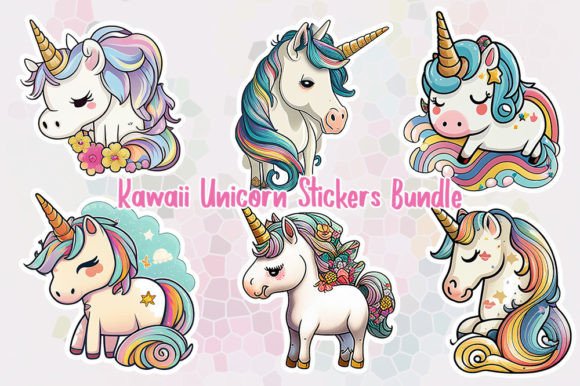 Download Kawaii Unicorn Stickers Bundle - Kawaii Collection