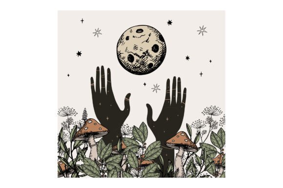 Download Illustration with Full Moon Ritual - Full moon Collection