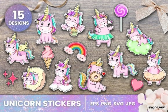 Download Kawaii Unicorn Printable Stickers Cricut - Kawaii Collection