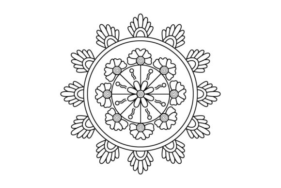 Download Mandala Design Vector, Floral Outline - Floral outline Collection