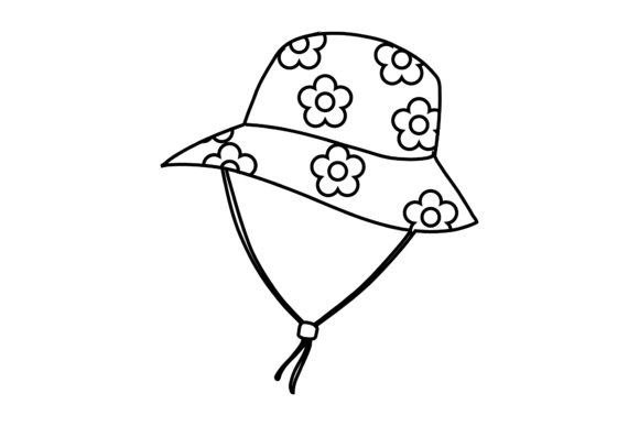 Download Floral Outline Bucket Hat Strap - Floral outline Collection