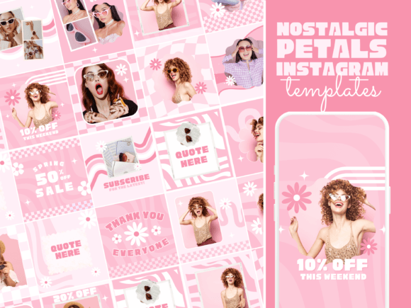 Download Retro Pink Instagram Template - Instagram template Collection