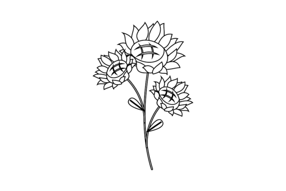 Download Sunflowers Floral Outline - Premium Resources