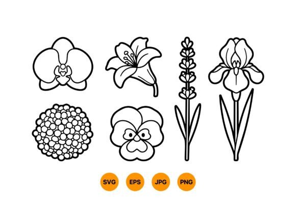 Download Floral Outline SVG Clipart - Floral outline Collection