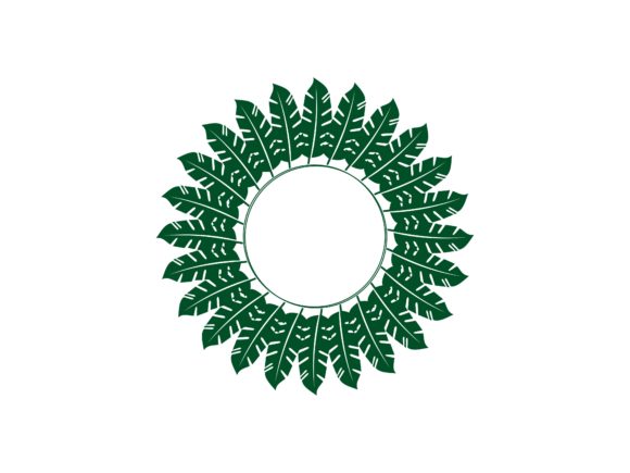 Download Circular Tropical Leaf Frame Logo Design - Leaf frame Collection