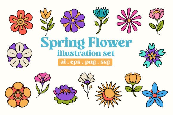 Download Spring Flower Illustration SVG PNG - Spring flower illustration Collection