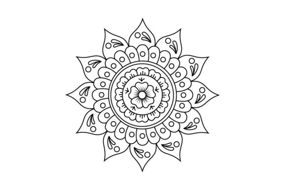 Download Mandala Sketch Vector Floral Outline Art - Floral outline Collection
