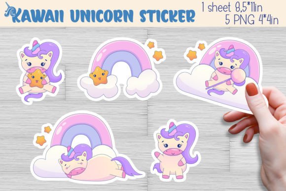 Download Kawaii Unicorn Stickers 5 PNG - Kawaii Collection